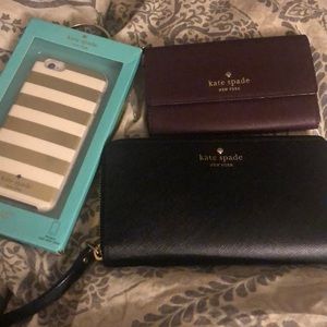 2 Kate spade wallets and a phone case bundle